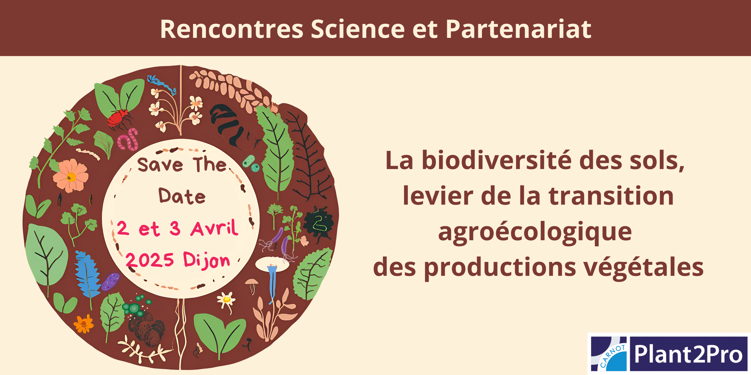 Evénement sur la biodiversité des sols les 2 et 3 Avril 2025 à Dijon